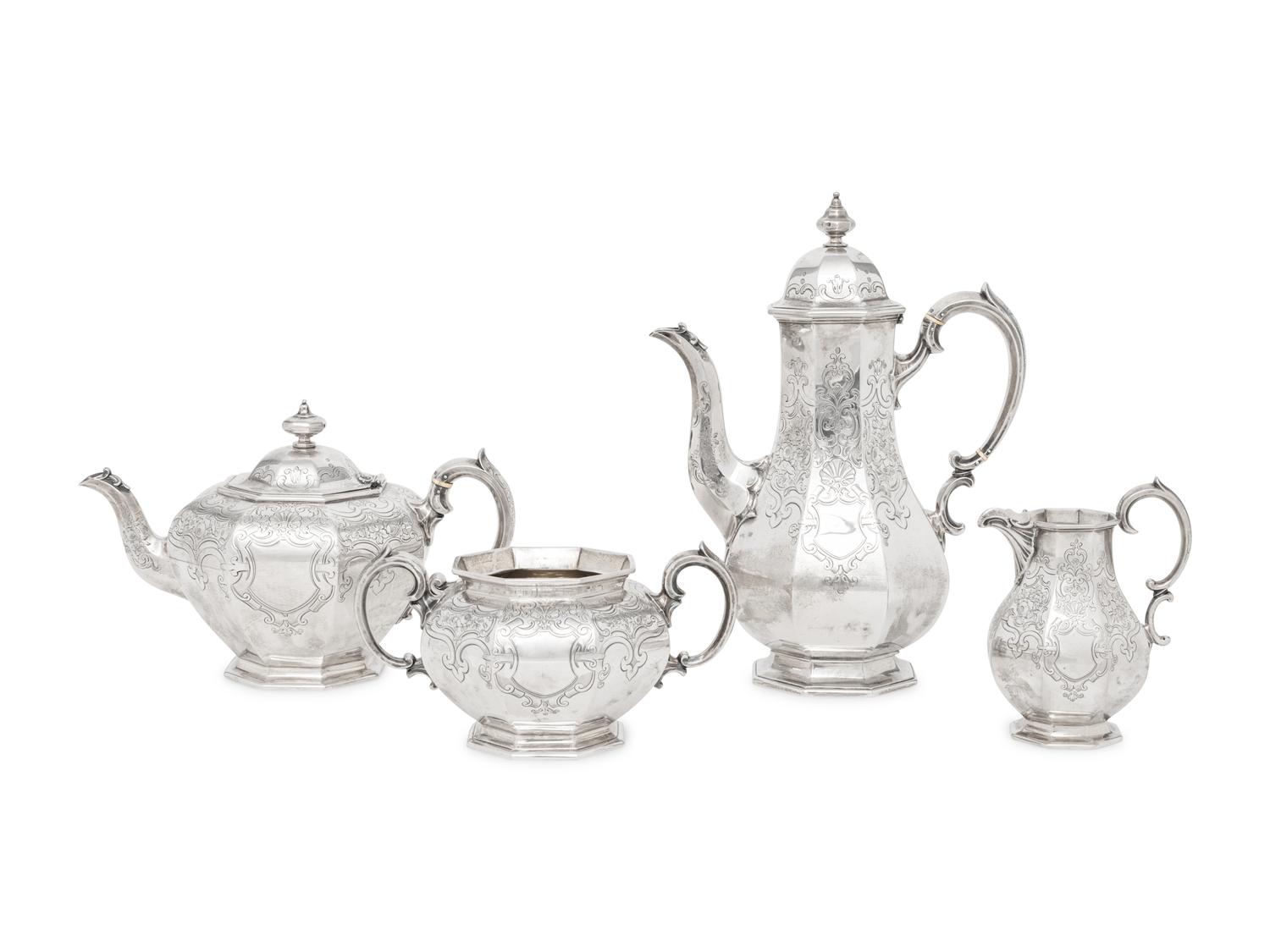 A Victorian Silver Four-Piece Tea Service