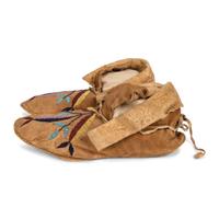 Santee Sioux Beaded Hide Moccasins