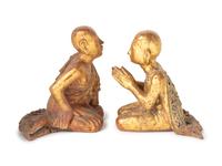 Two Burmese Gilt Lacquer Figures