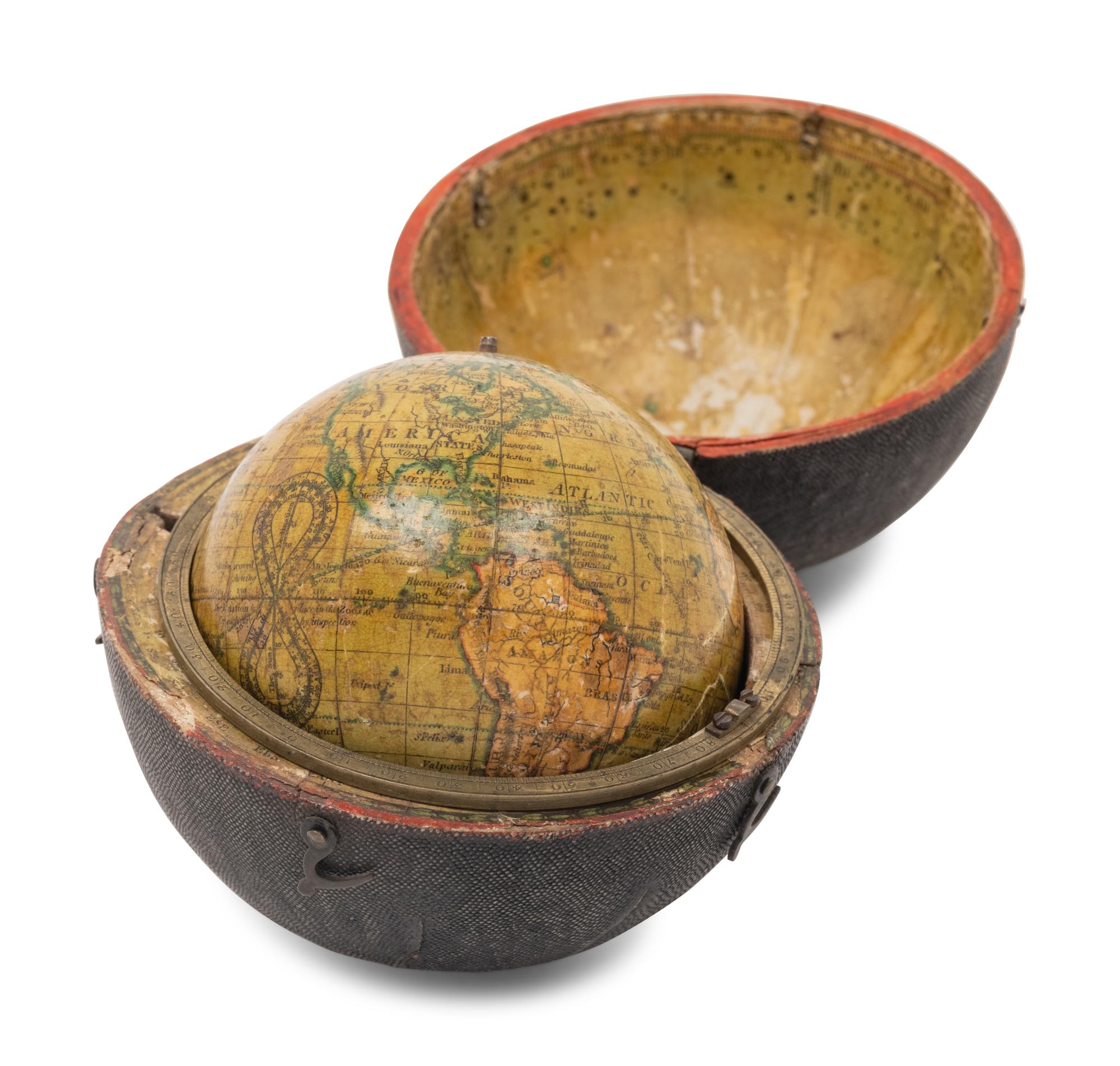 A Newton & Son Three-Inch Terrestrial Pocket Globe