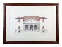 Four Framed Architectural Color Prints by Giovanni Giaconi from The Villas of Palladino — 20TH CENTURY