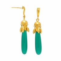 Gurhan, Yellow Gold and Green Chalcedony Earrings