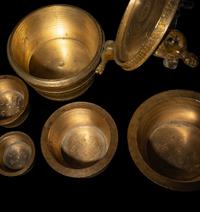 A Nuremberg Brass Insert Weight Set