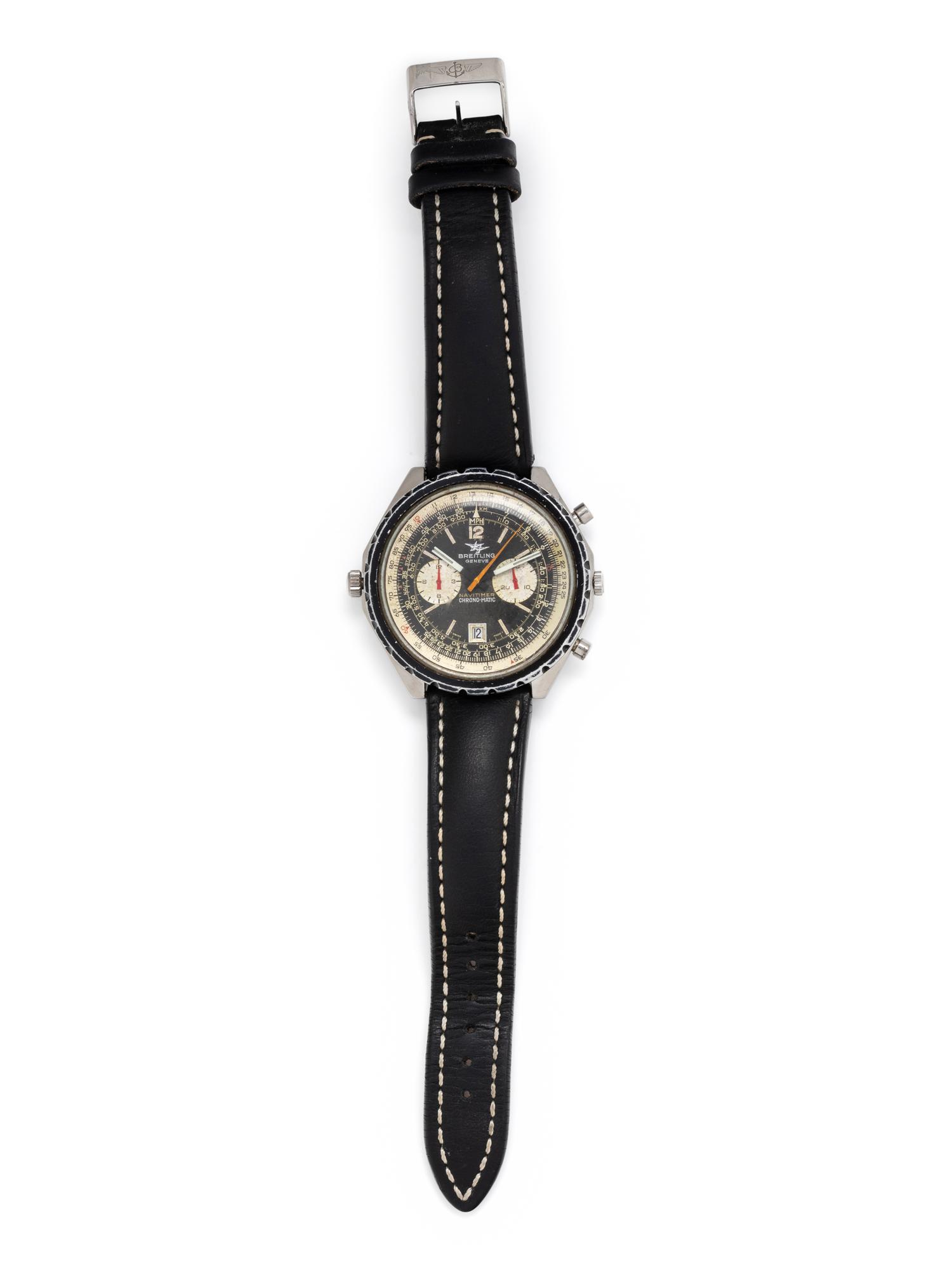 BREITLING, REF. 1806 STAINLESS STEEL 'NAVITIMER CHRONO-MATIC' CHRONOGRAPH WRISTWATCH