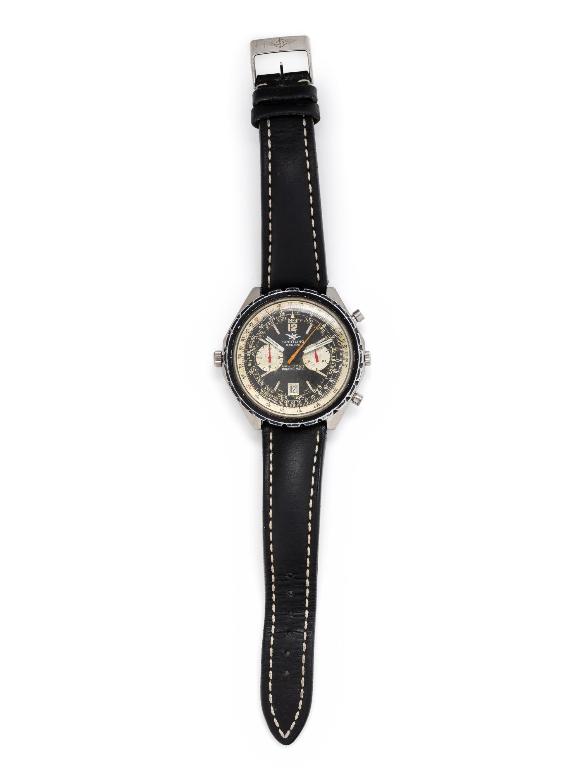 BREITLING, REF. 1806 STAINLESS STEEL 'NAVITIMER CHRONO-MATIC' CHRONOGRAPH WRISTWATCH