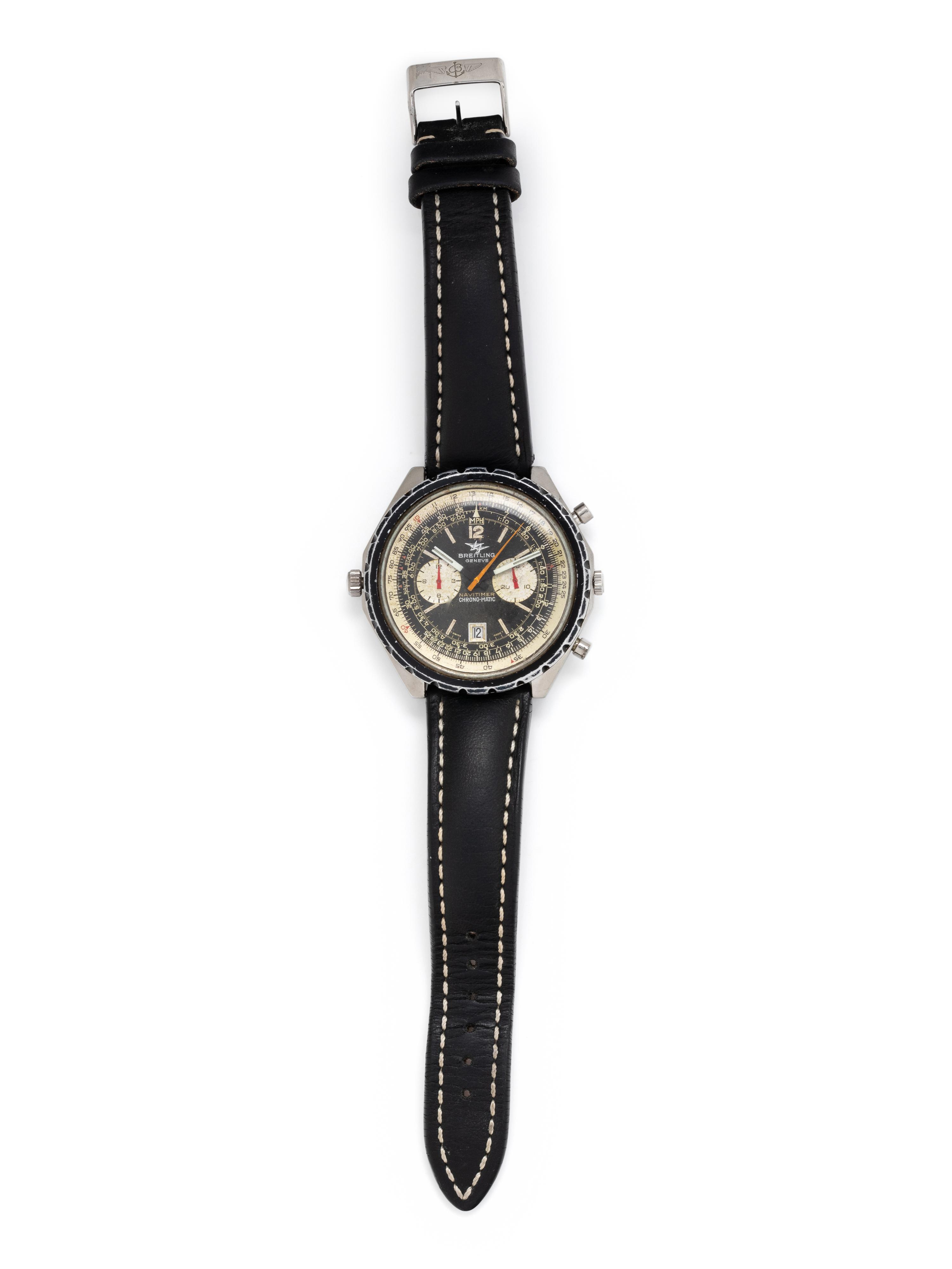 BREITLING, REF. 1806 STAINLESS STEEL 'NAVITIMER CHRONO-MATIC' CHRONOGRAPH WRISTWATCH