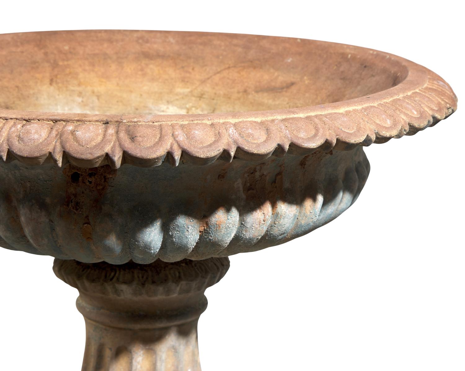 A Terracotta Garden Urn on Stand