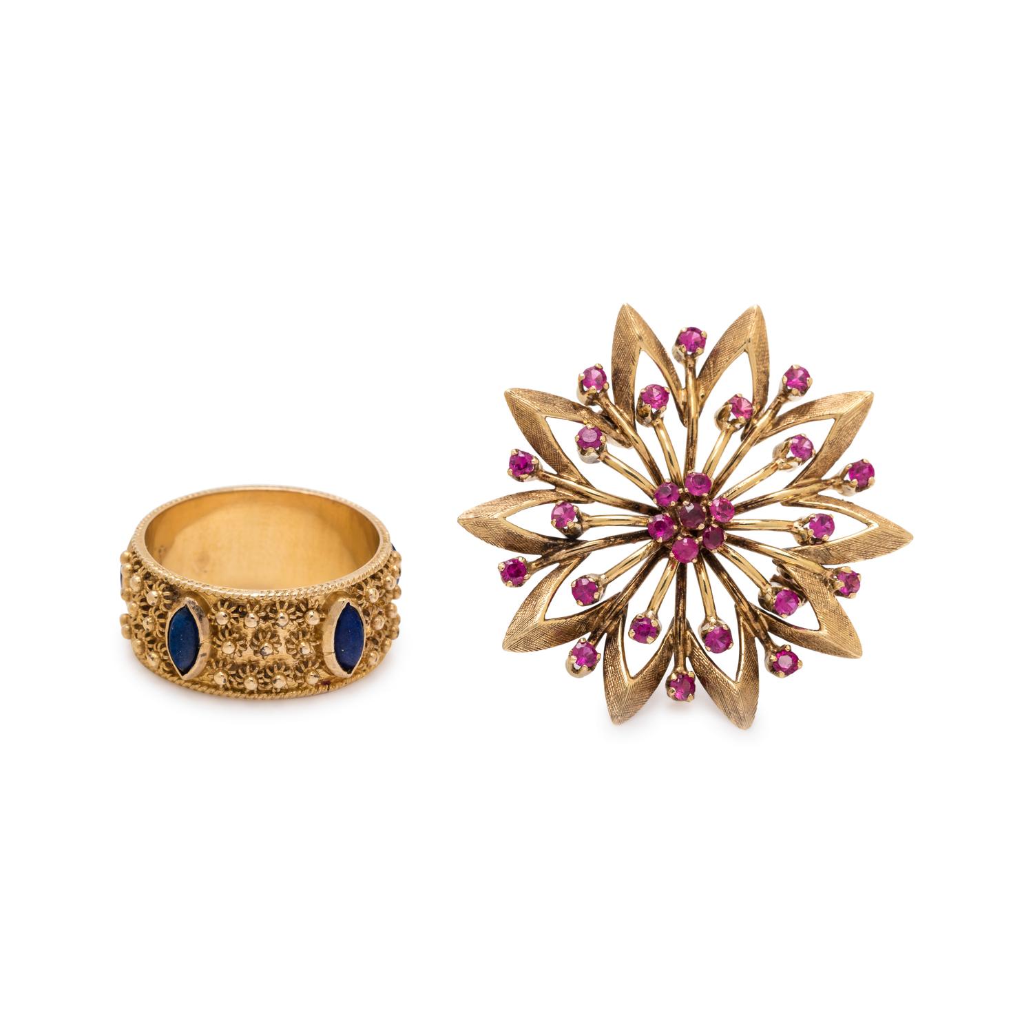 YELLOW GOLD AND GEMSTONE JEWELRY