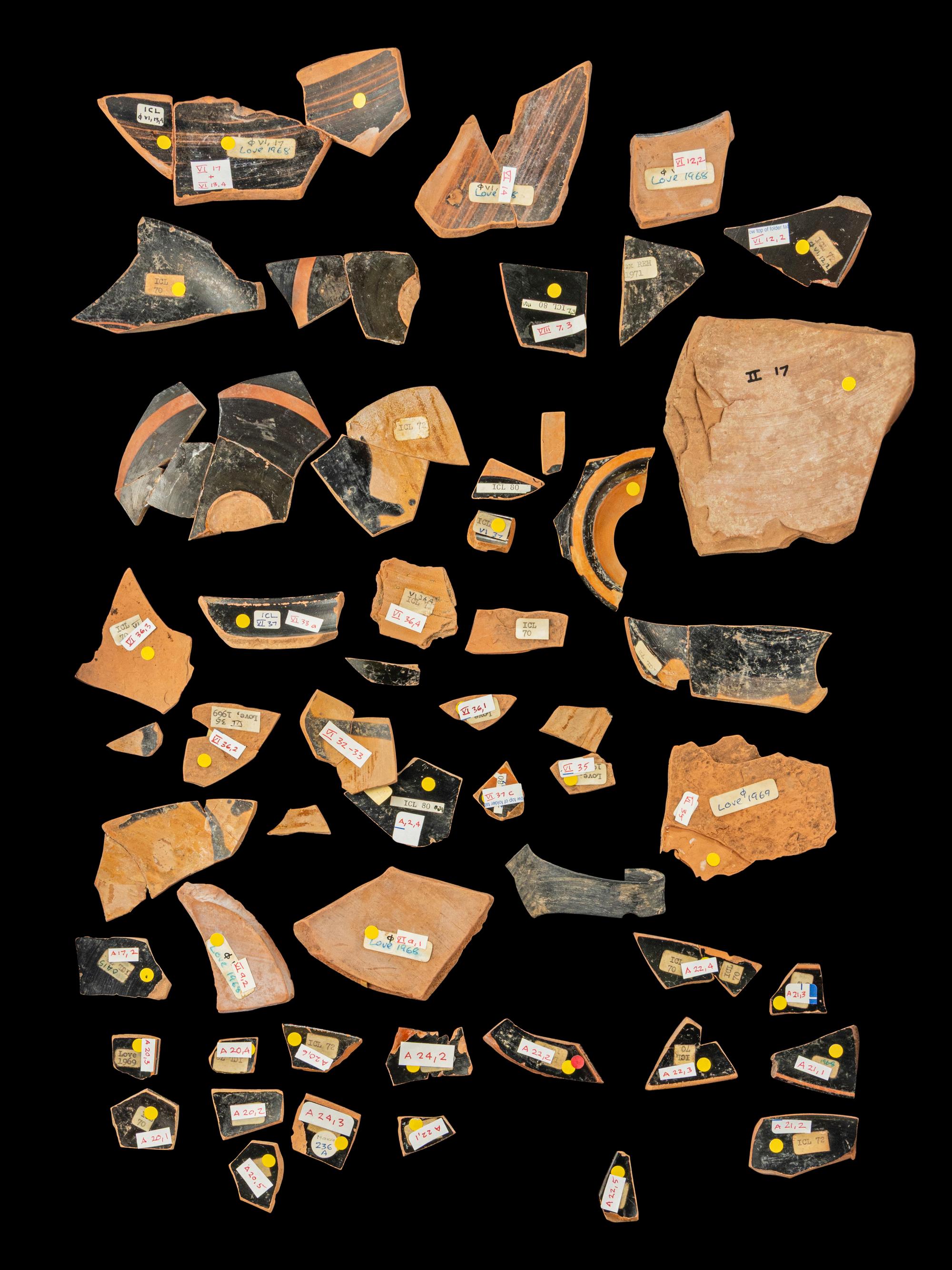 52 Attic and Etruscan Red-Figured Vase Fragments