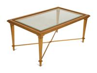 A Neoclassical Style Gilt Painted Coffee Table with Inset Glass Top — 20th Century