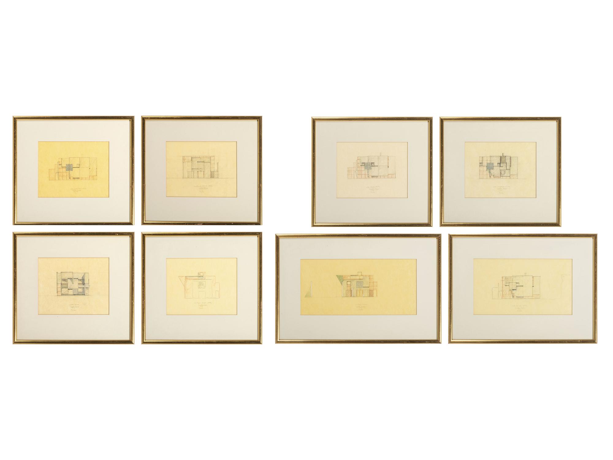 Group of 8 Architectural Drawings from The Crooks' House, 1976