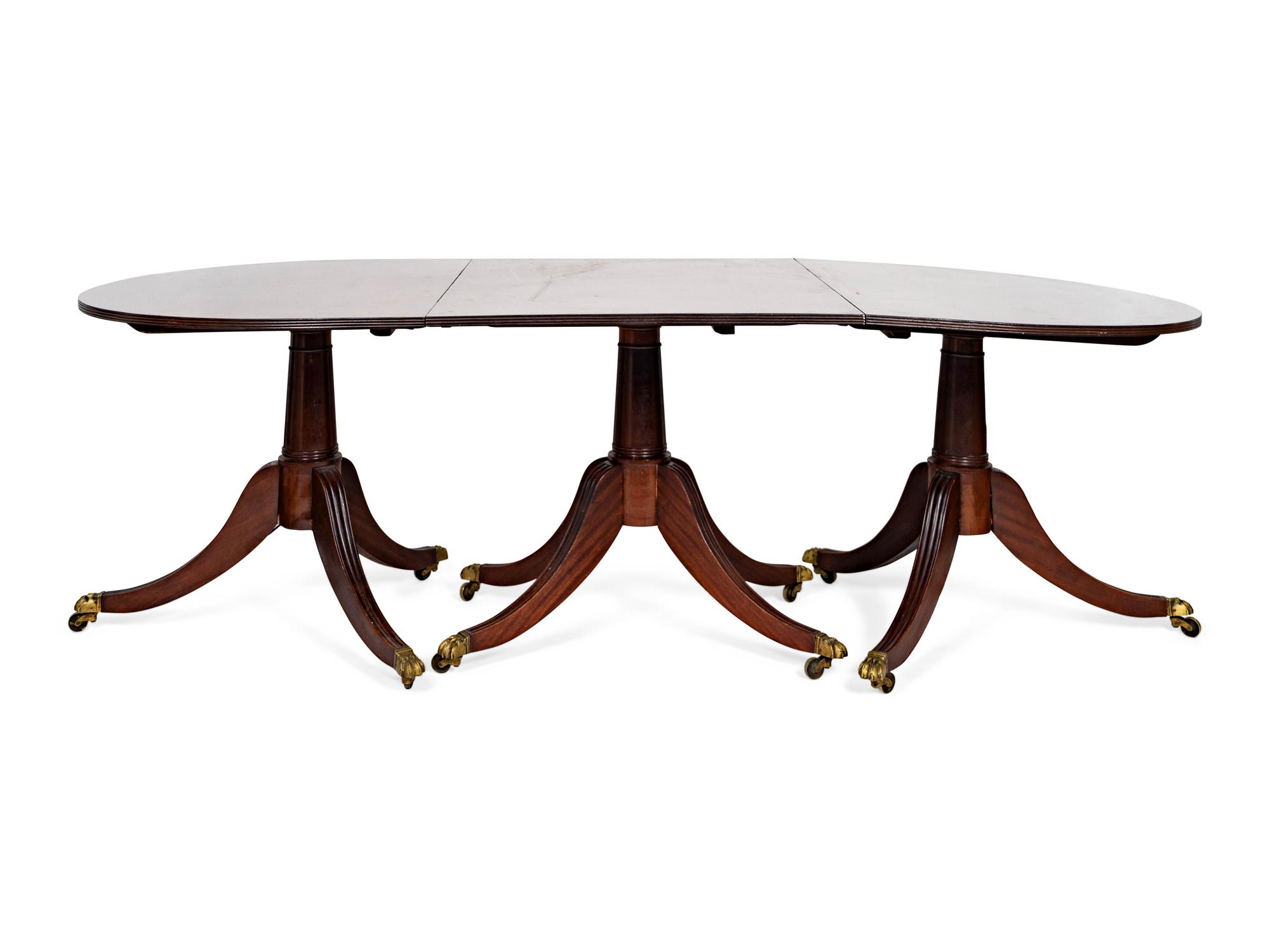 A Late George III Three Pedestal Mahogany Dining Table — EARLY 19TH CENTURY