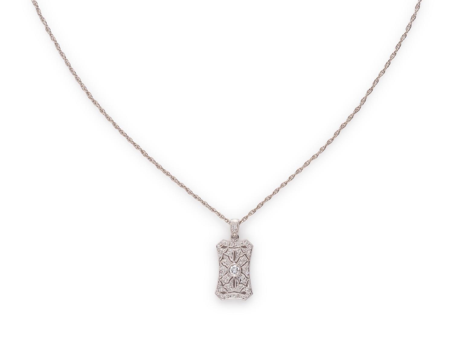 COLLECTION OF WHITE GOLD AND DIAMOND NECKLACES