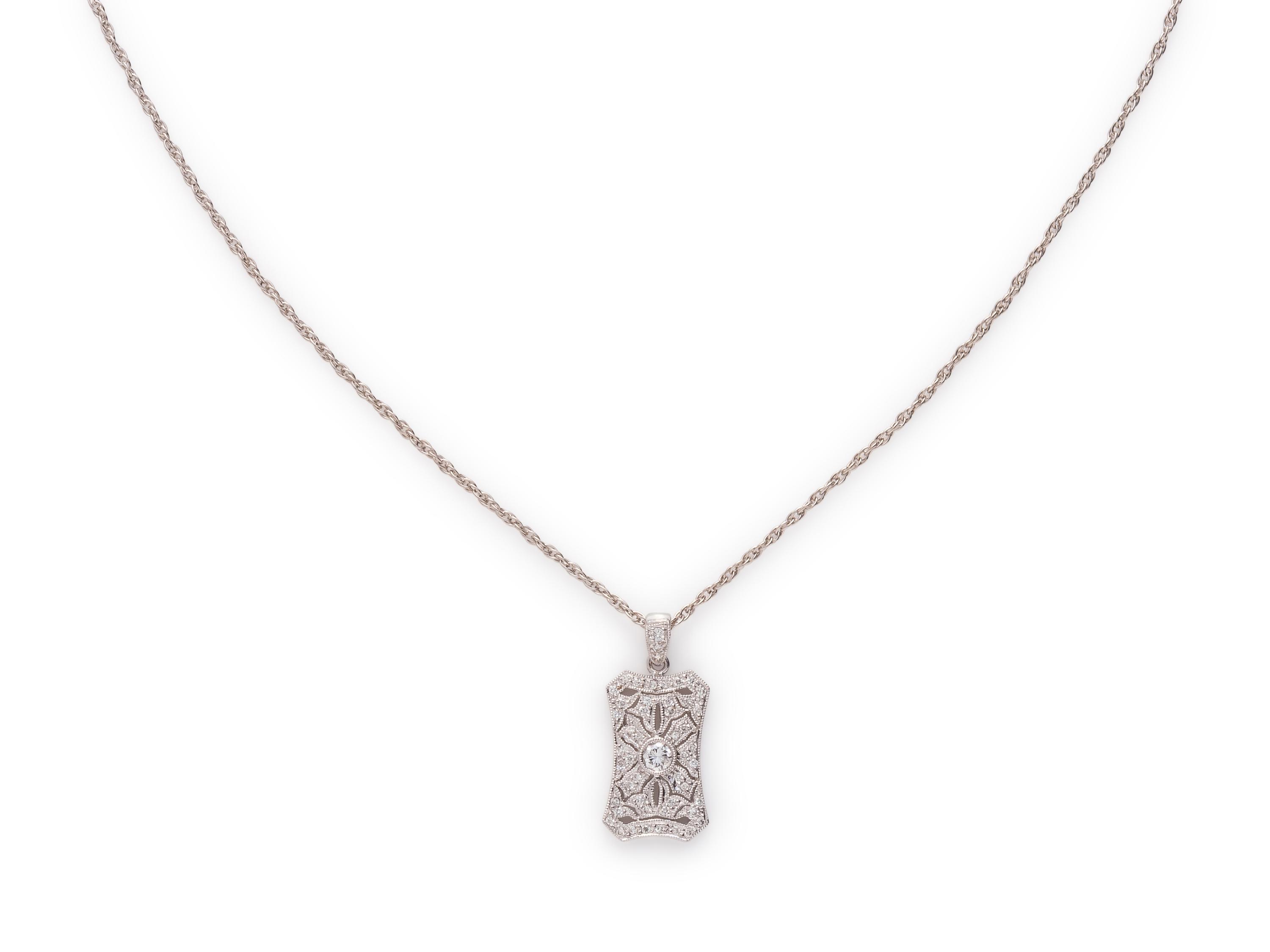 COLLECTION OF WHITE GOLD AND DIAMOND NECKLACES