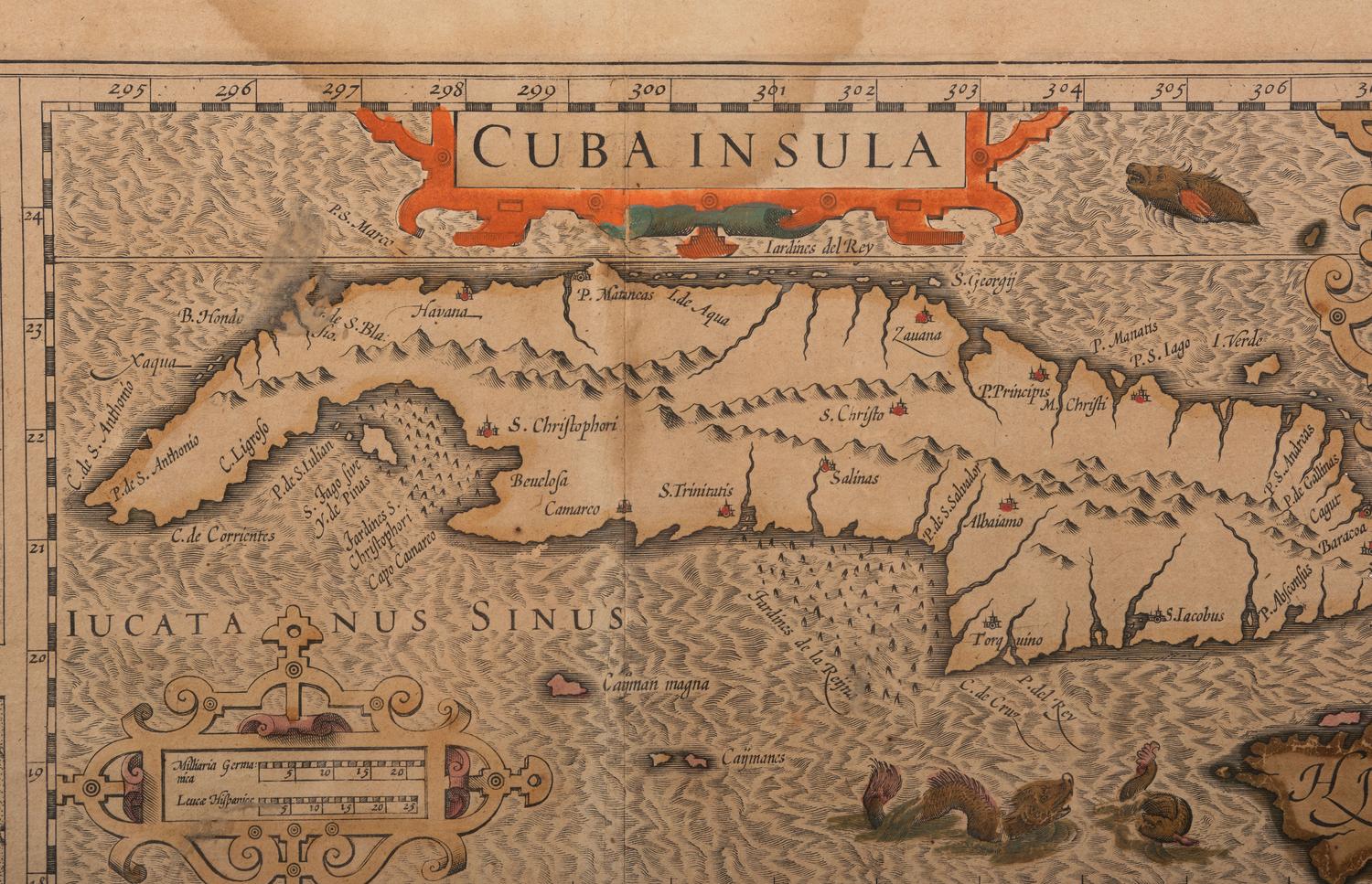 HONDIUS, Henricus (1597-1651). Cuba Insula . Amsterdam, ca 1606 or later.