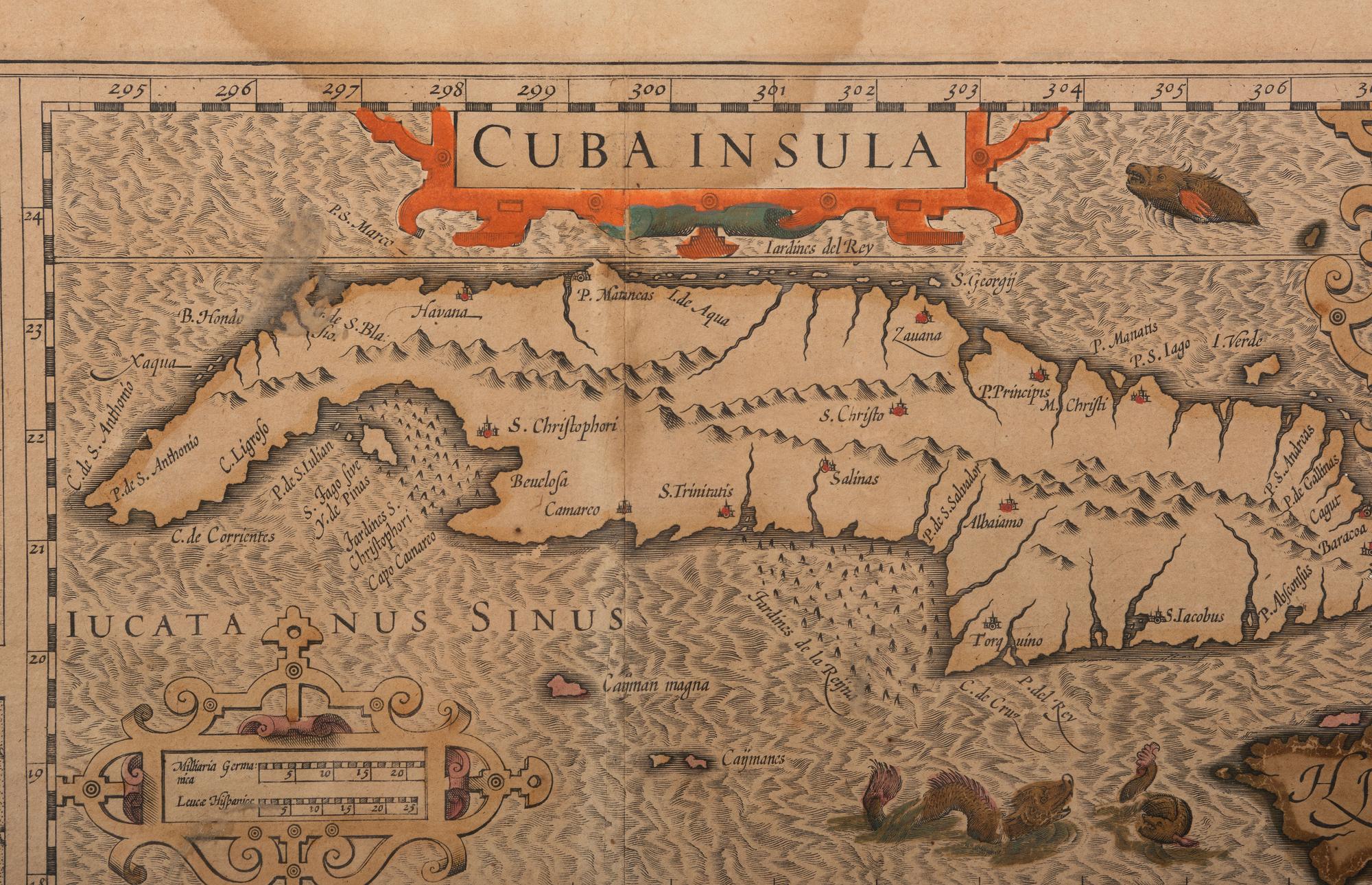 HONDIUS, Henricus (1597-1651). Cuba Insula . Amsterdam, ca 1606 or later.