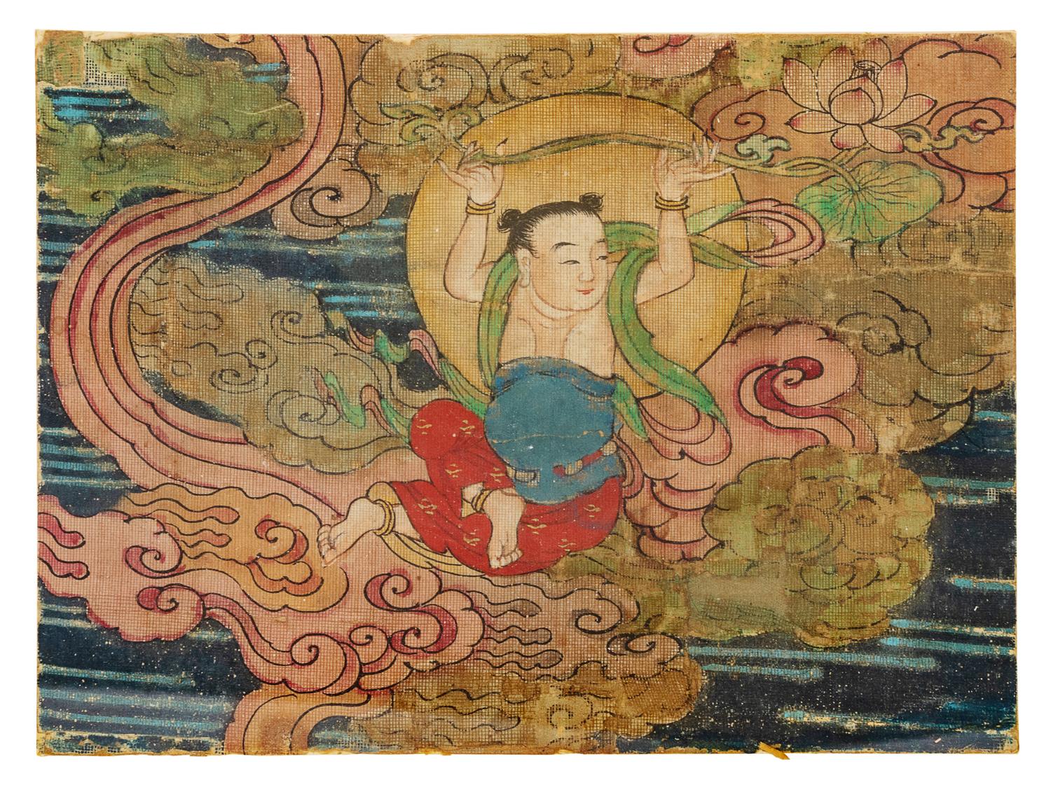 Two Fragments of a Water and Land Ritual Painting