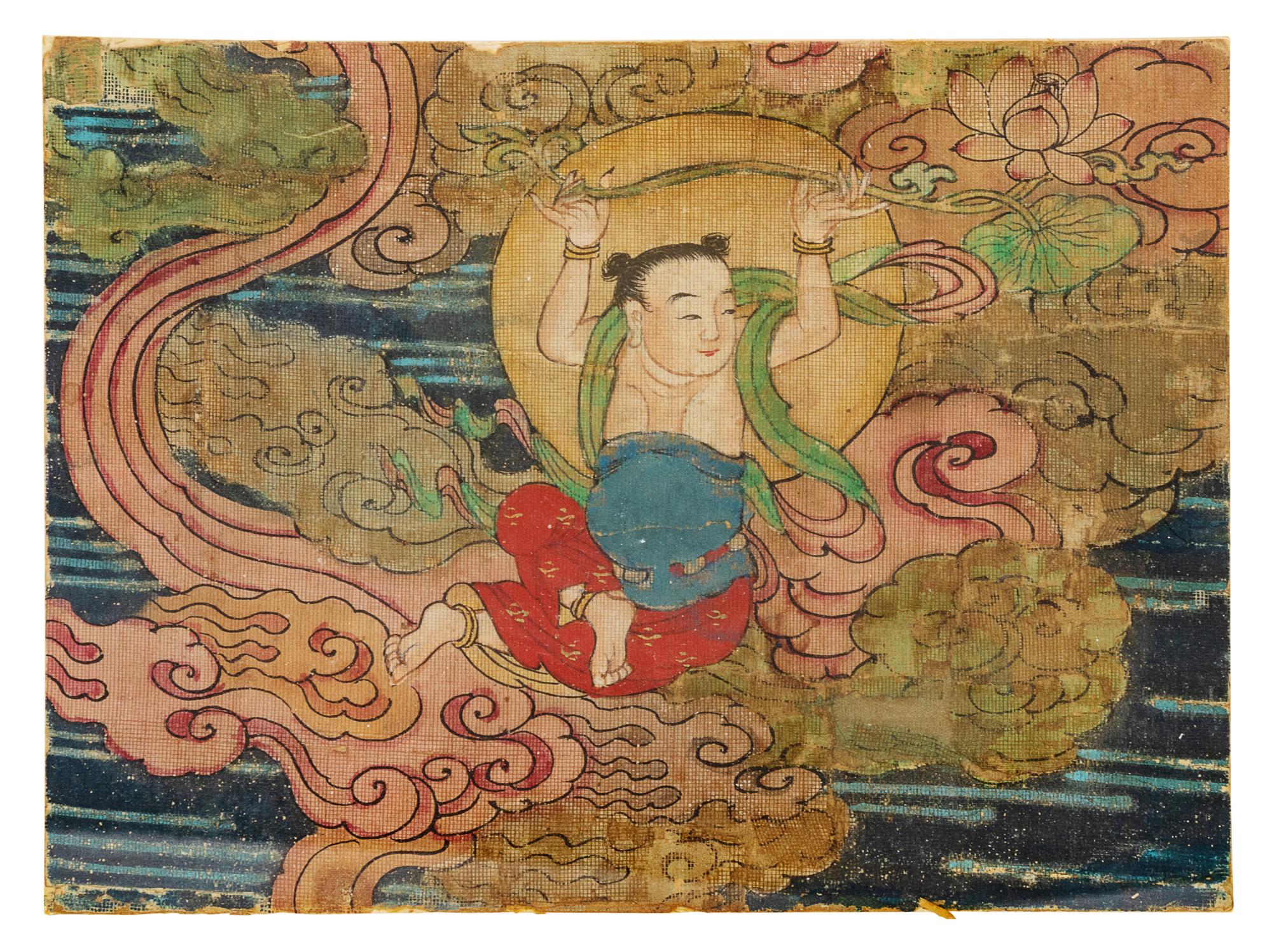 Two Fragments of a Water and Land Ritual Painting