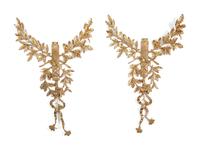 A Pair of Louis XVI Style Gilt Bronze Wall Ornaments