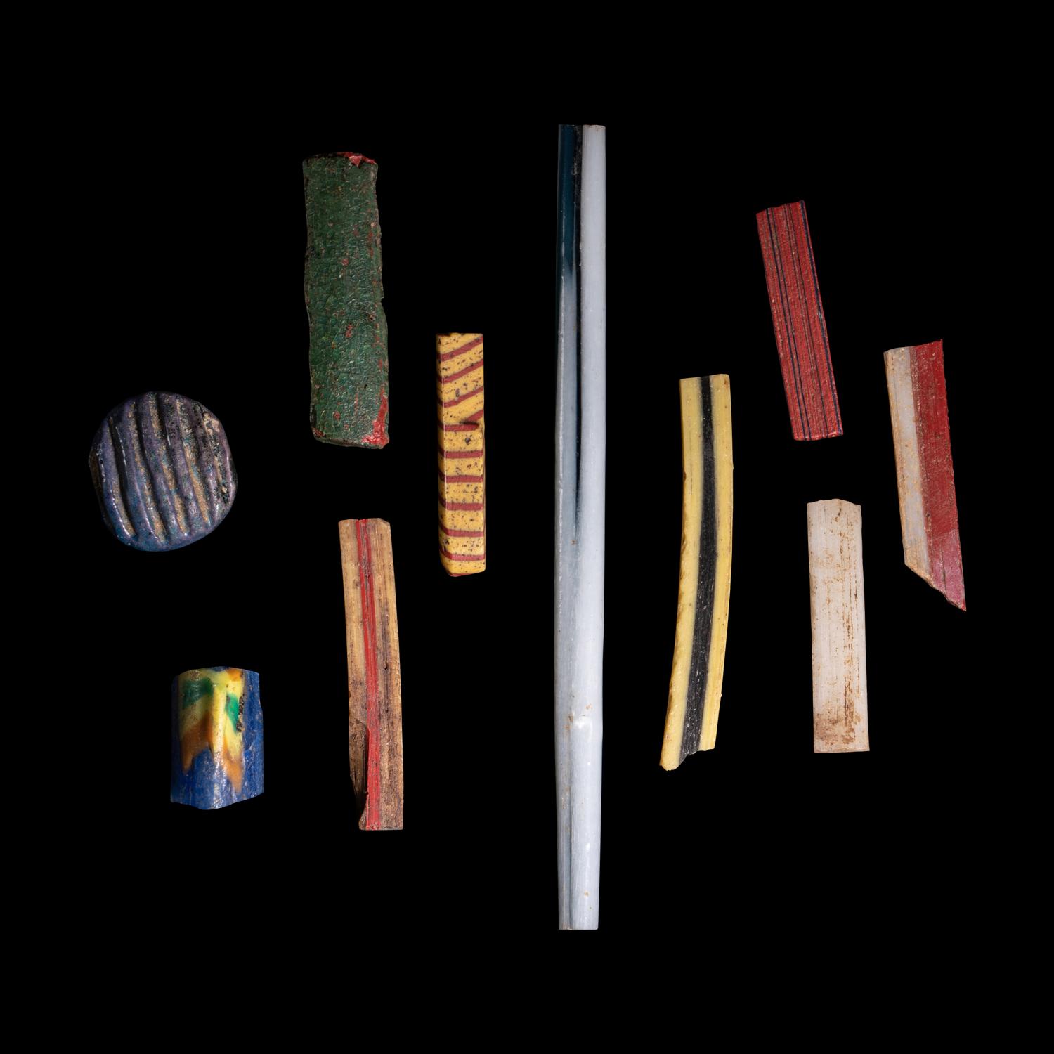 Ten Egyptian Glass Inlay Fragments