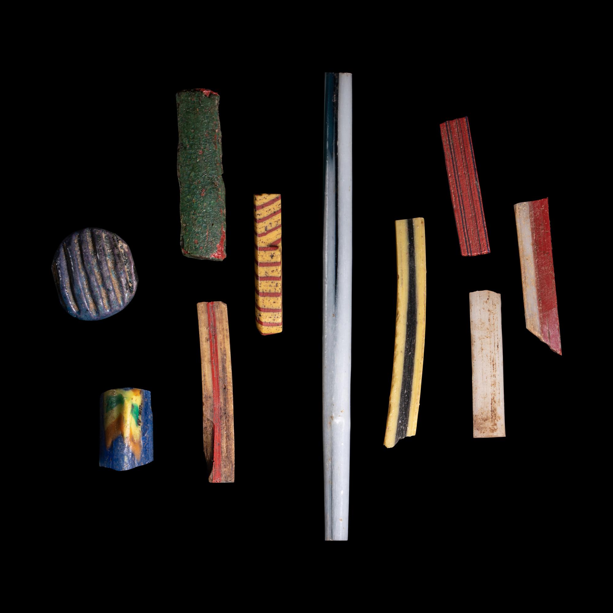 Ten Egyptian Glass Inlay Fragments