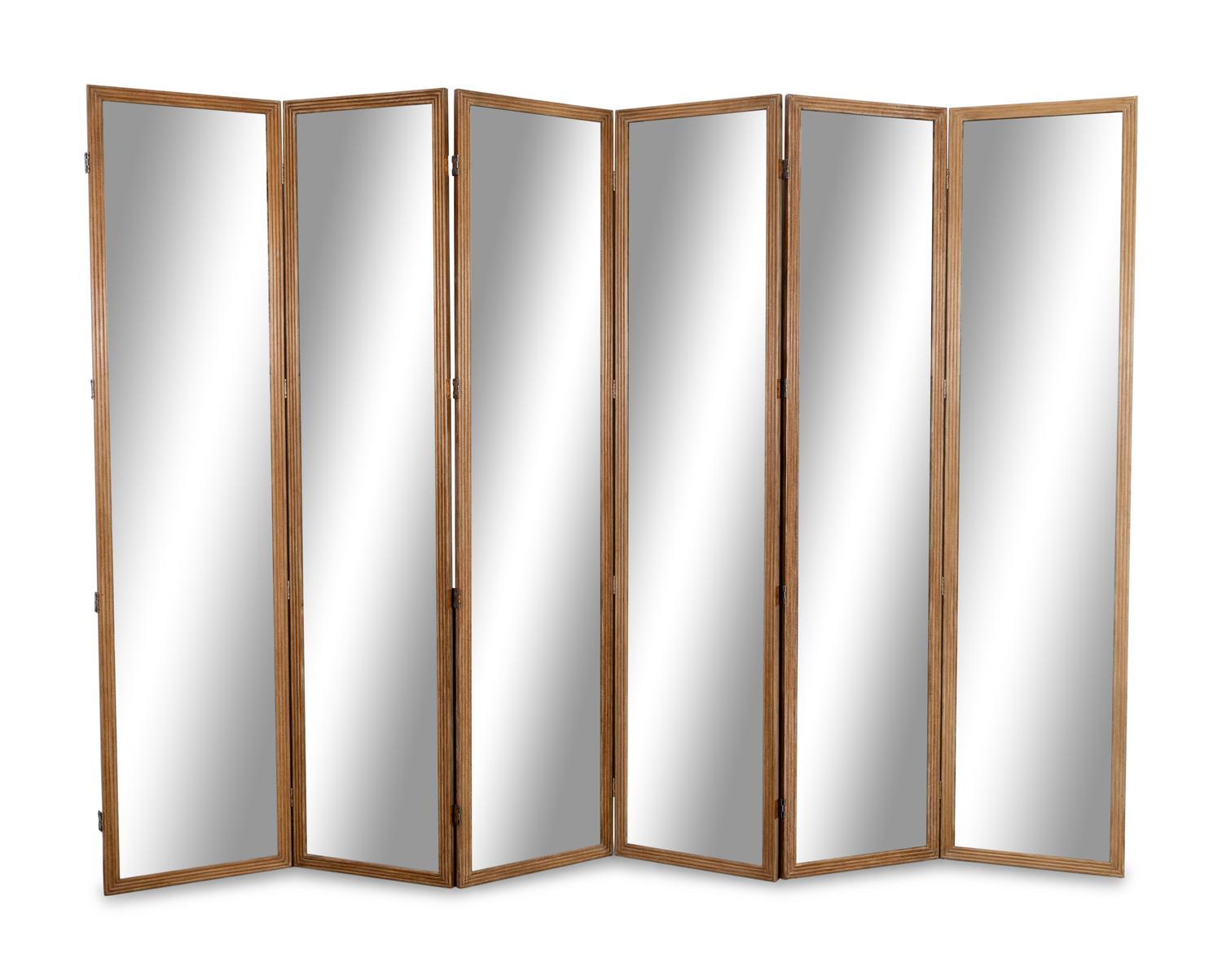 A Contemporary Mottled Mirrored Seven-Fold Floor Screen — 20TH CENTURY