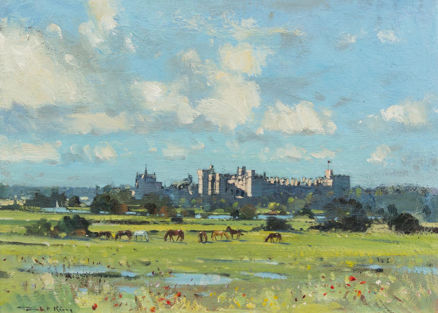 Robert King, (British, b. 1936), Landscape and Venetian Scene (a pair of works)