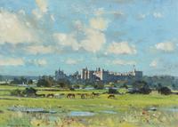 Robert King, (British, b. 1936), Landscape and Venetian Scene (a pair of works)