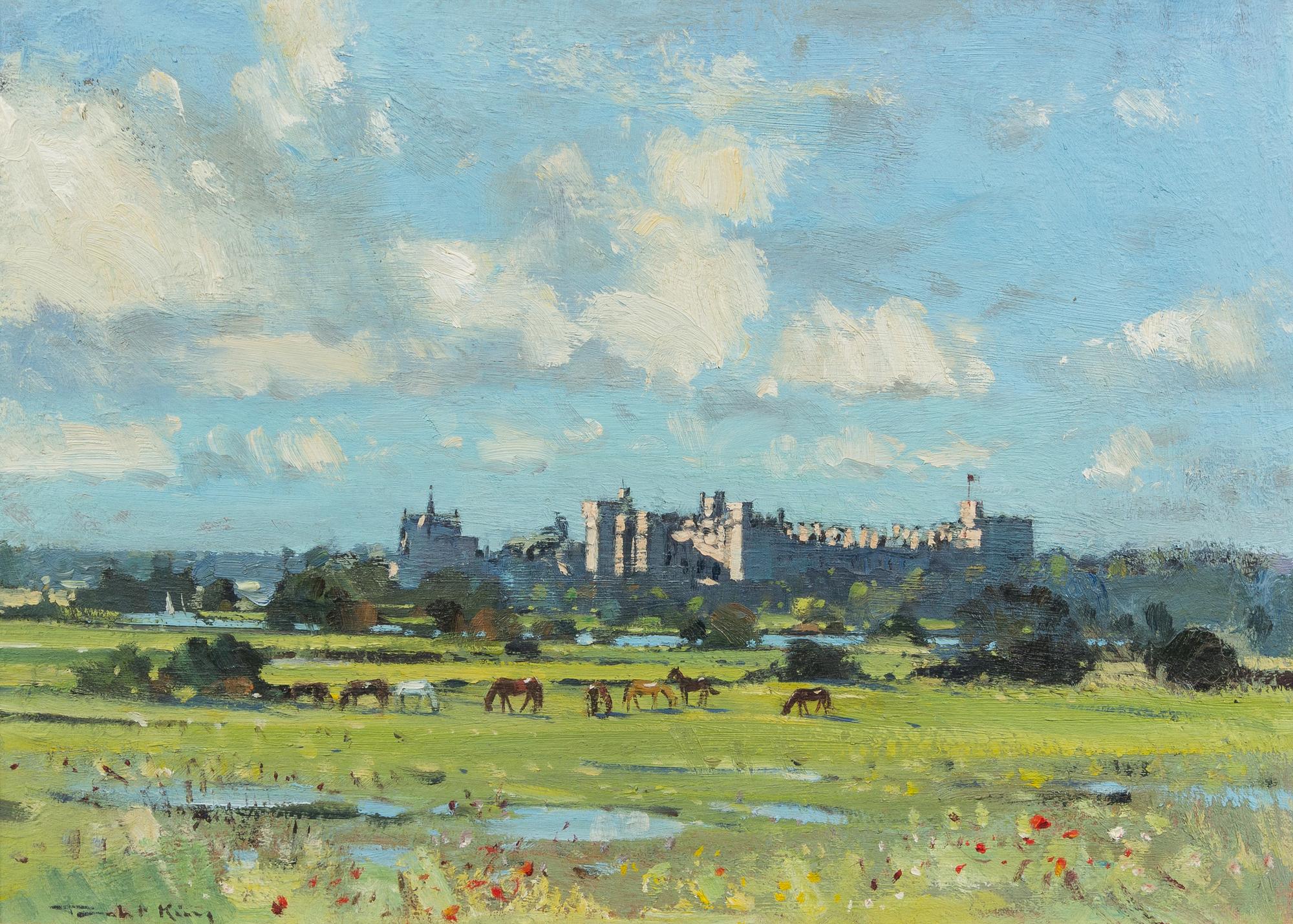 Robert King, (British, b. 1936), Landscape and Venetian Scene (a pair of works)