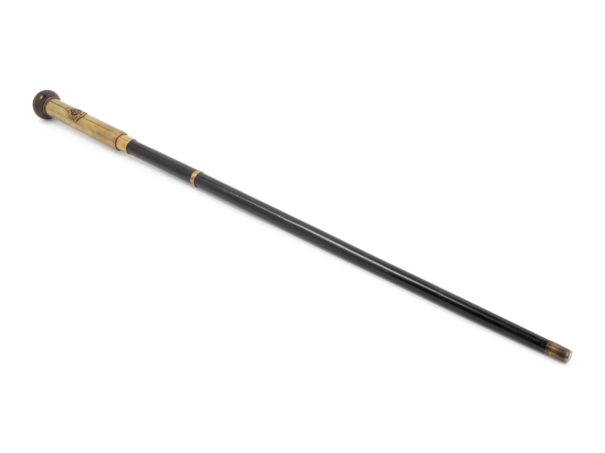 An English Brass Mounted 'Royal Army Medical Core' Doctor's Walking Stick