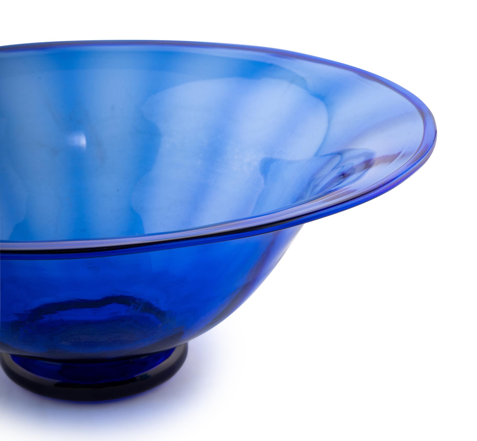 Two Contemporary Blue Glass Articles