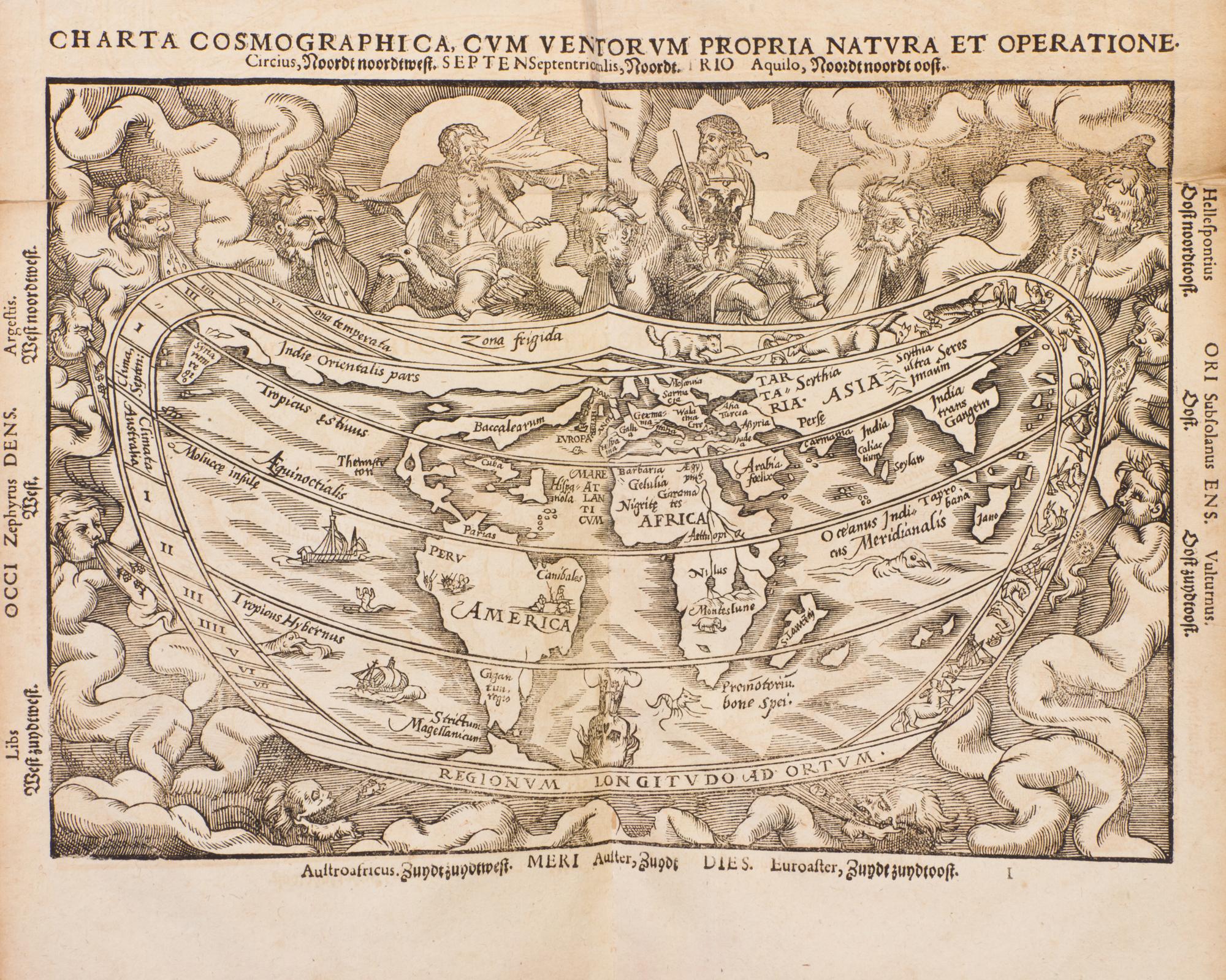 (ASTRONOMY) APIANUS, PETRUS. Cosmographia. Cologne, 1574. With 5 plates, 4 with volvelles.