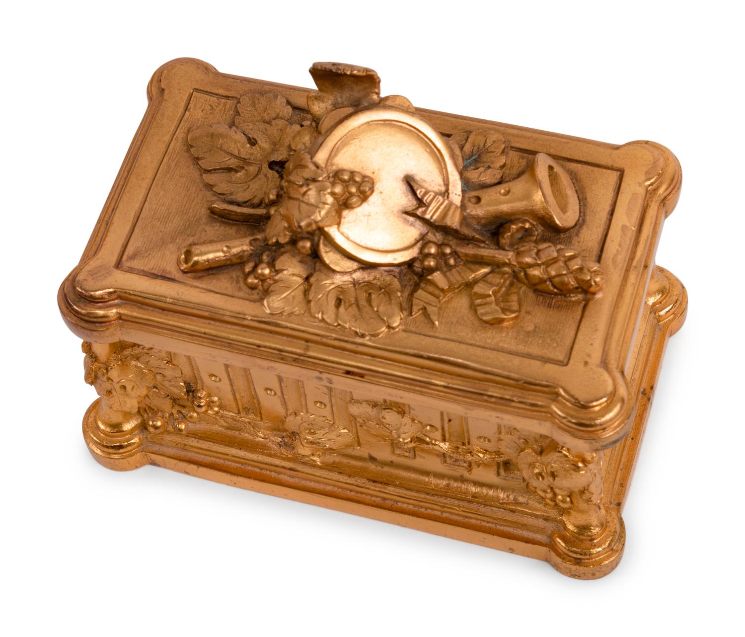 A French Gilt Bronze and Onyx Seven-Piece Desk Set by Albert Marionnet (French, 1852-1910)