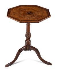 A George III Oak and Parquetry Octagonal Flip-Top Tea Table