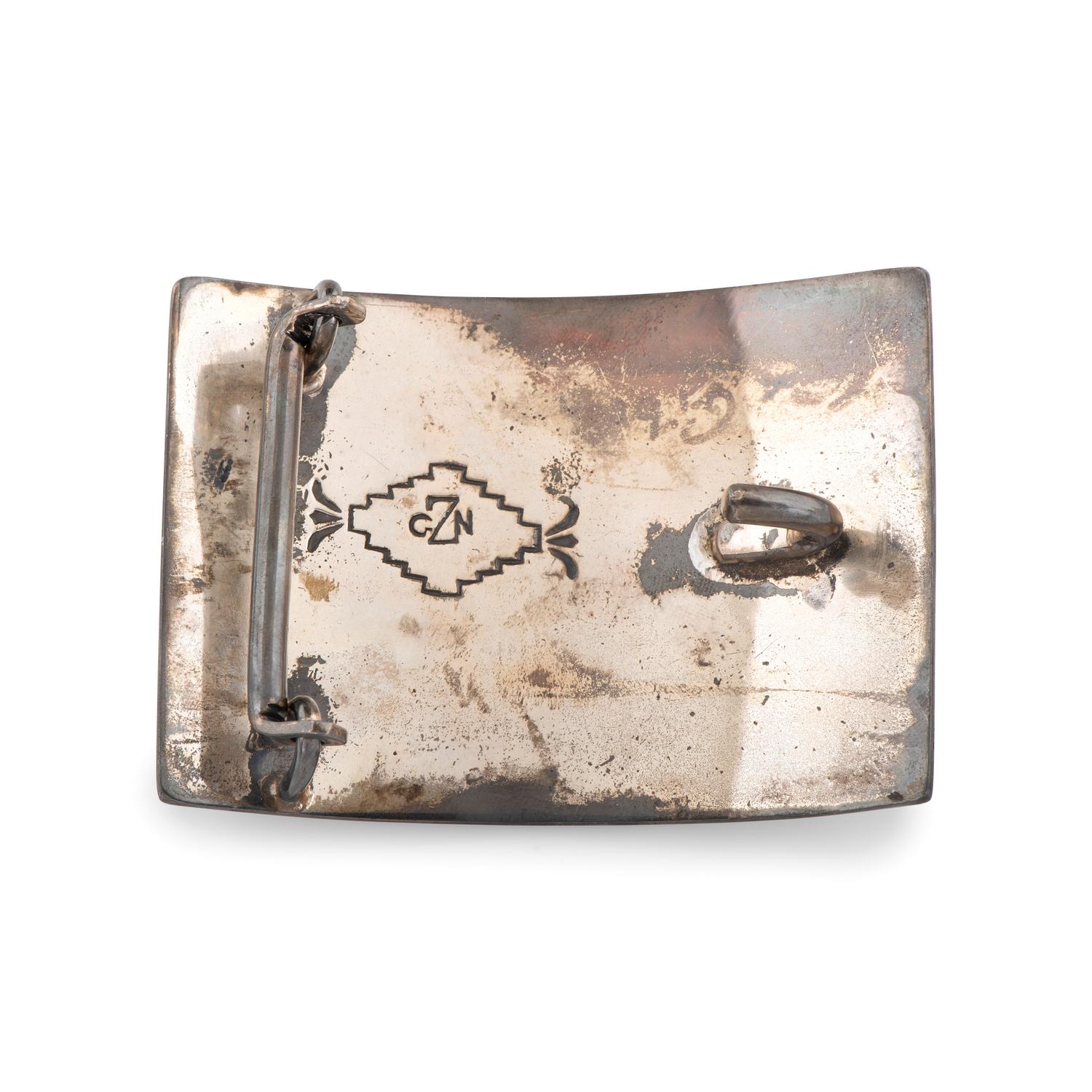 Silver and Lapis Belt Buckle