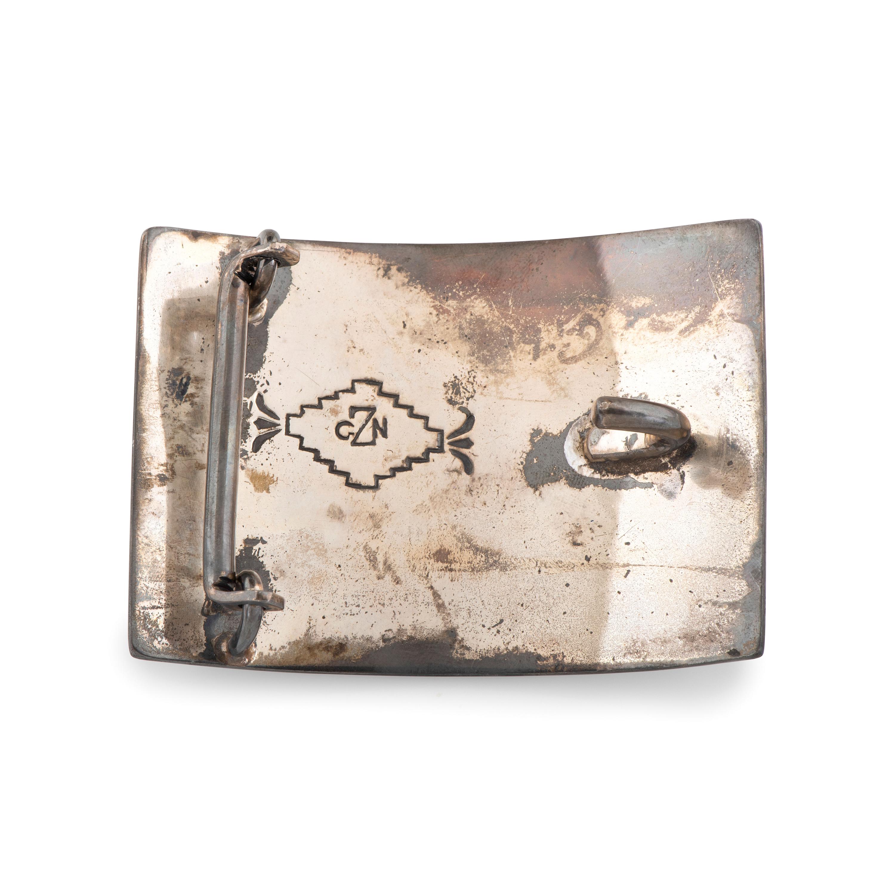 Silver and Lapis Belt Buckle
