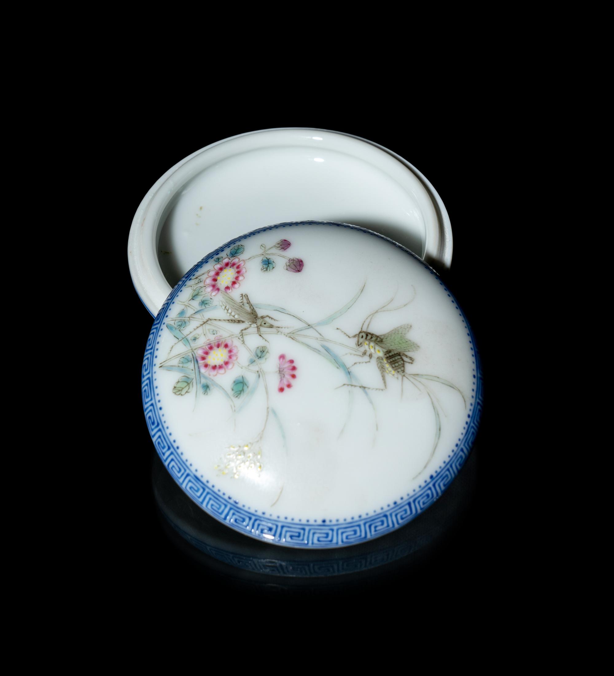 Two Chinese Famille Rose 'Insects' Porcelain Wares