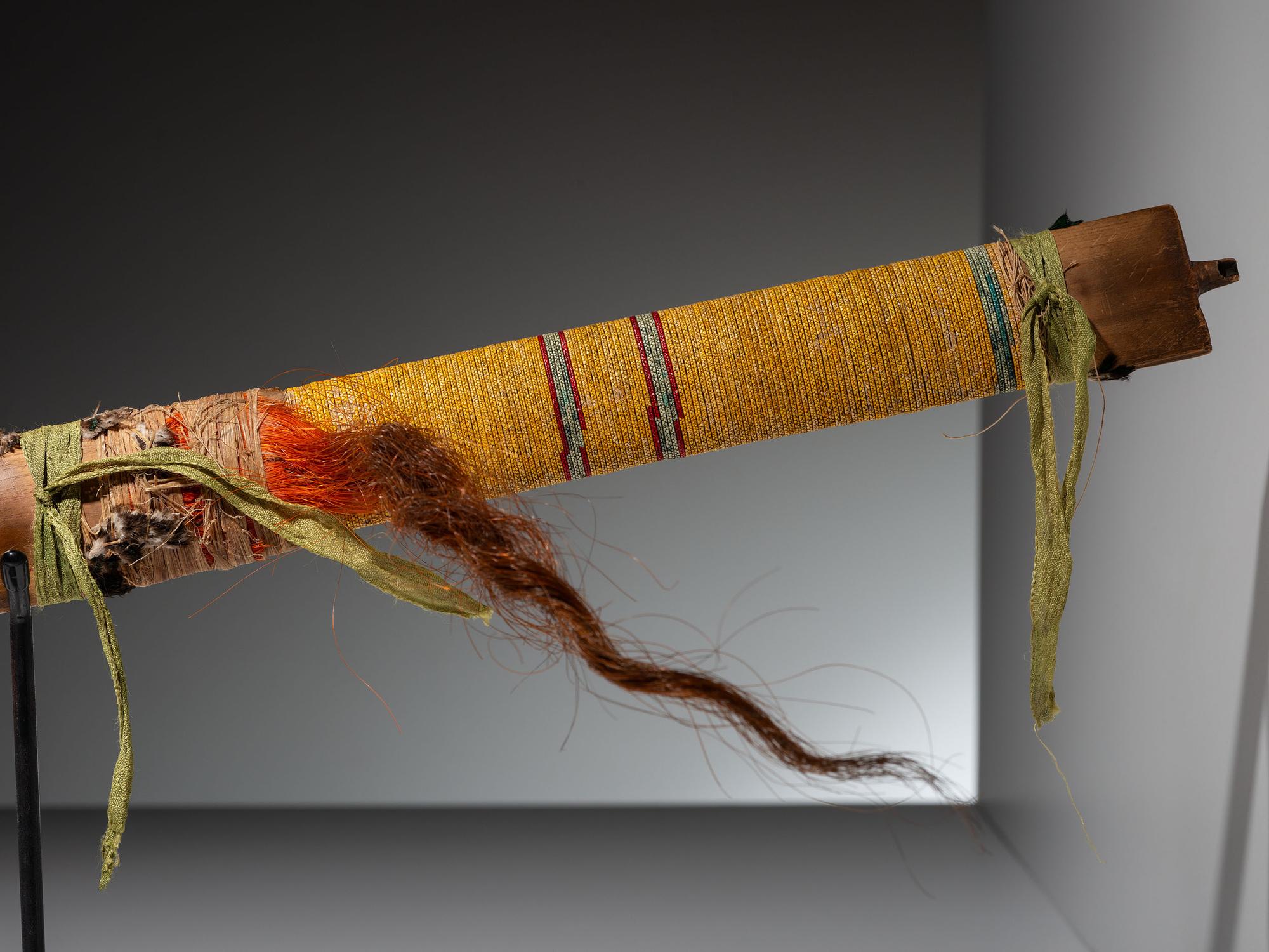 Eastern Plains Pipe, with Quilled Stem and Catlinite Bowl