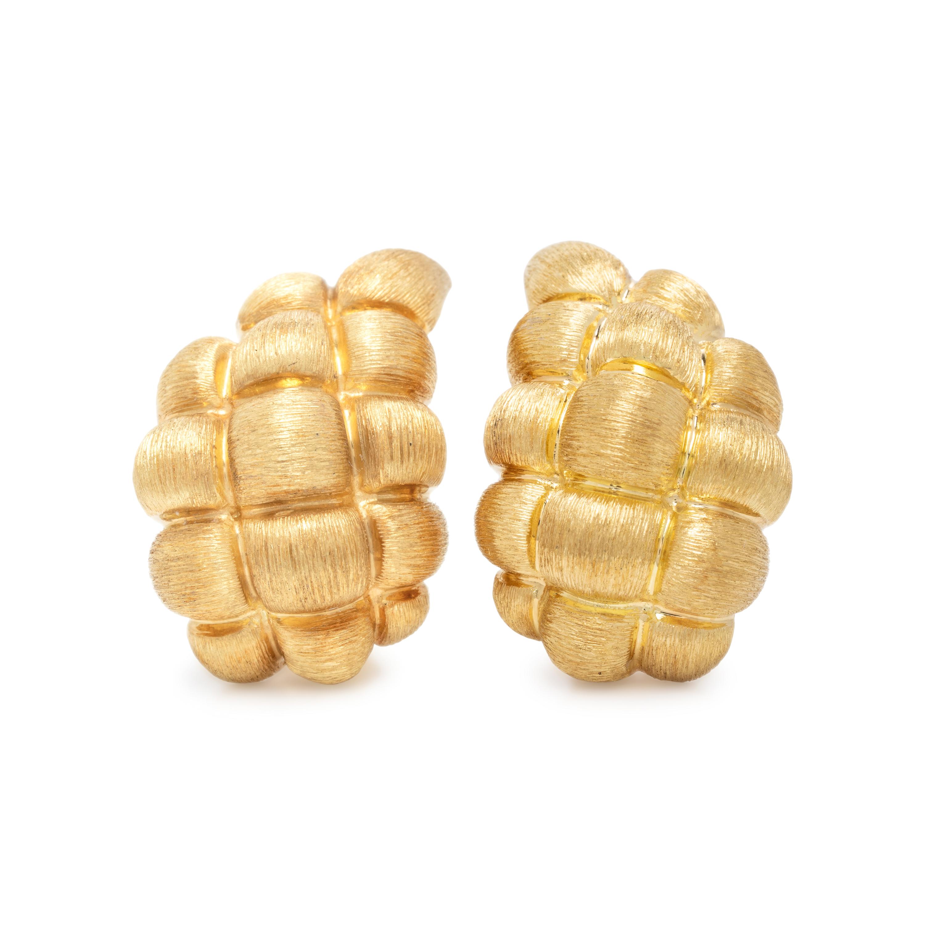 Henry Dunay, Woven Yellow Gold Earrings