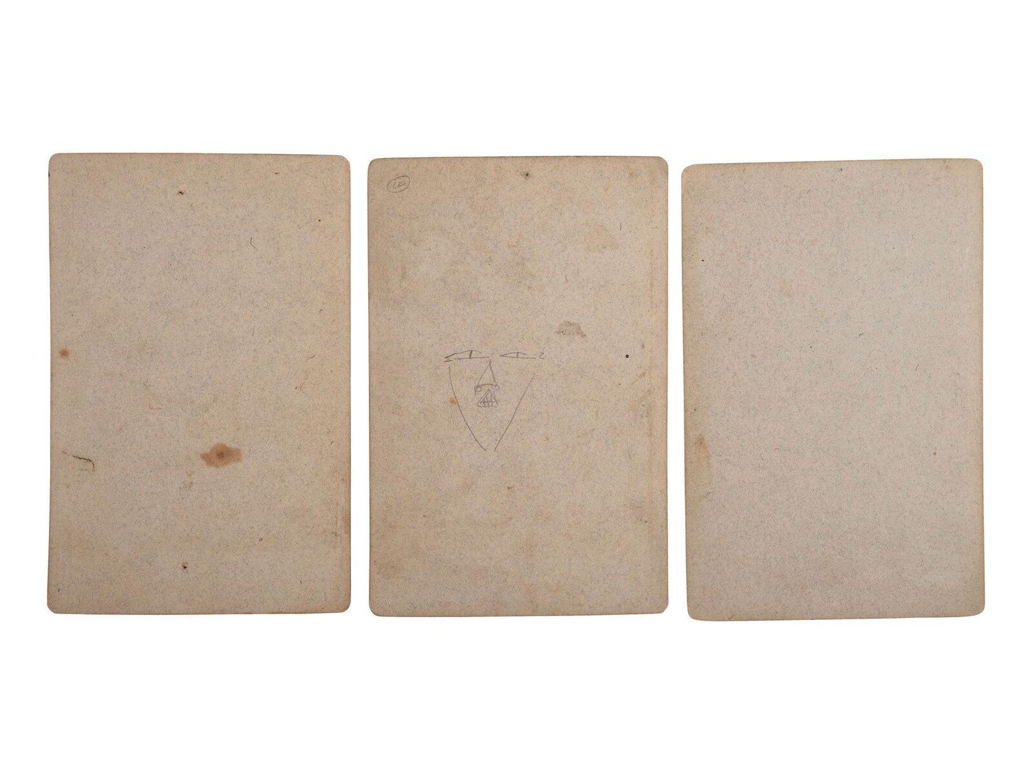 [Native Americans]. A group of 3 cabinet cards of Native American subjects from the Hayden Geological Survey, ca 1870s.