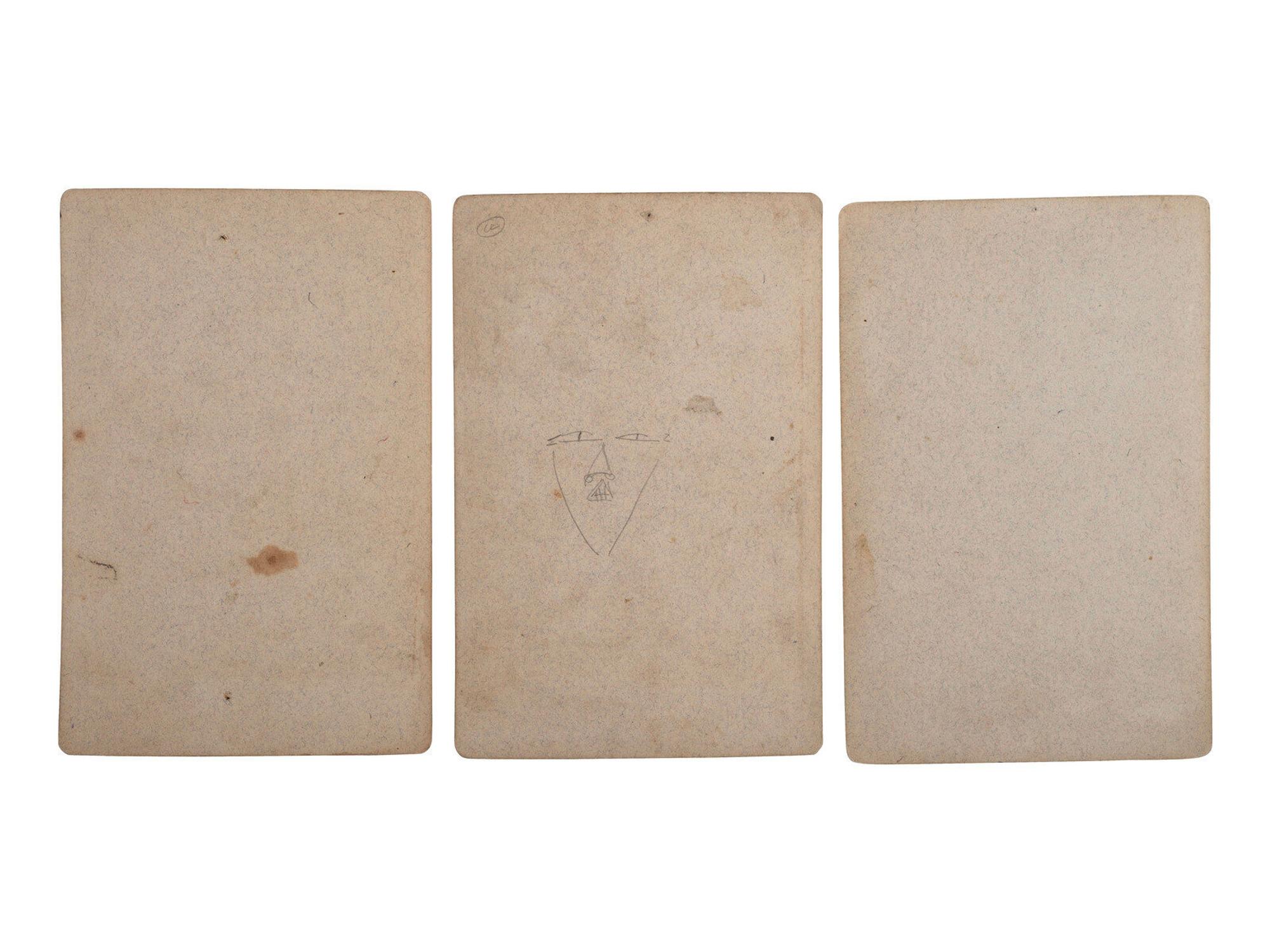 [Native Americans]. A group of 3 cabinet cards of Native American subjects from the Hayden Geological Survey, ca 1870s.