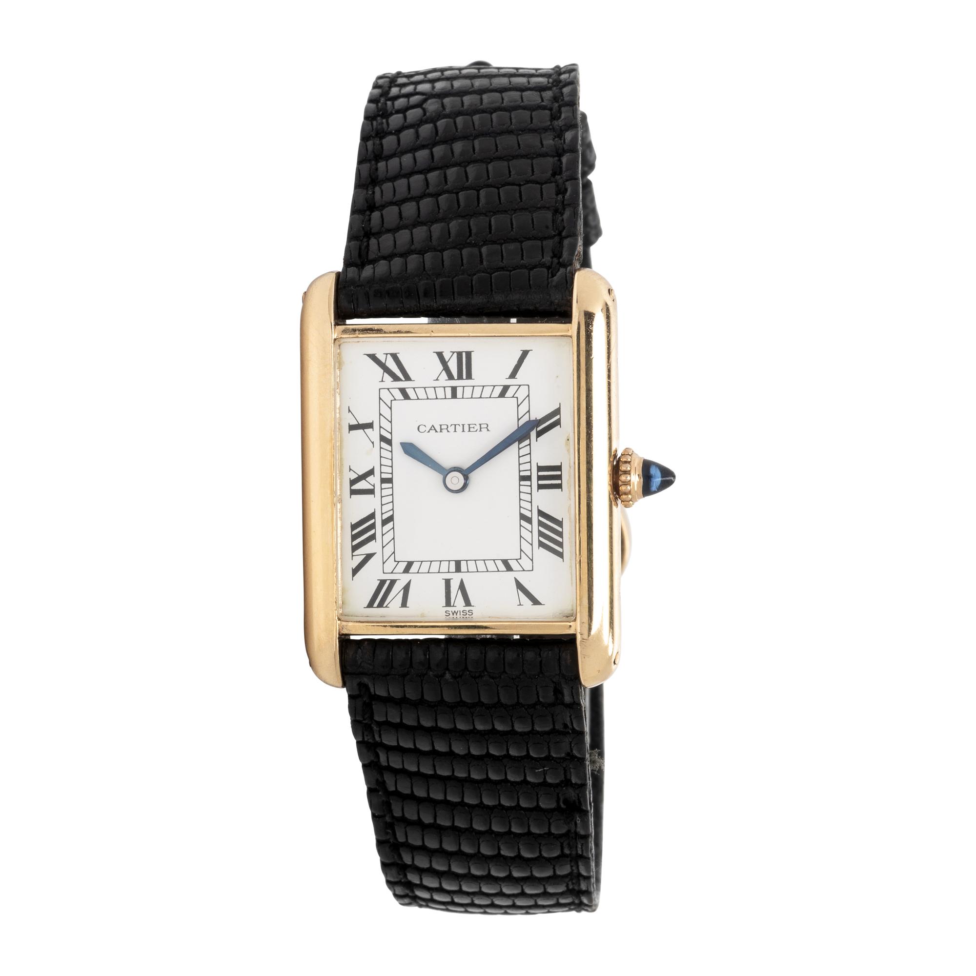 Cartier, 18K Yellow Gold 'Tank' Watch, with Box & Booklets
