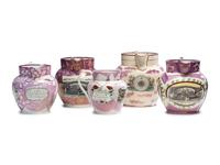 Five Sunderland Luster Jugs