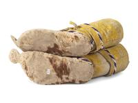 Apache Child's Beaded Boot Moccasins, with Yellow Ochre