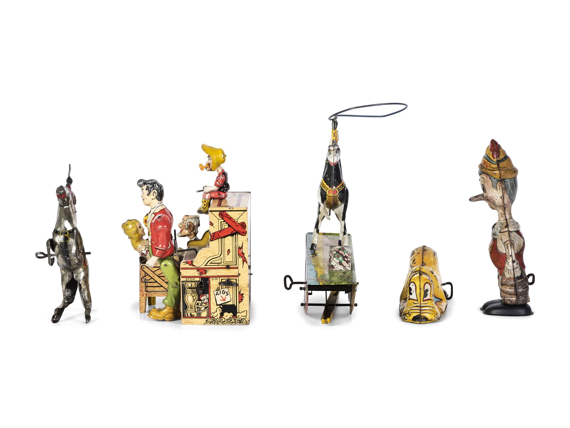 Four Marx Tin Lithograph Windup Toys