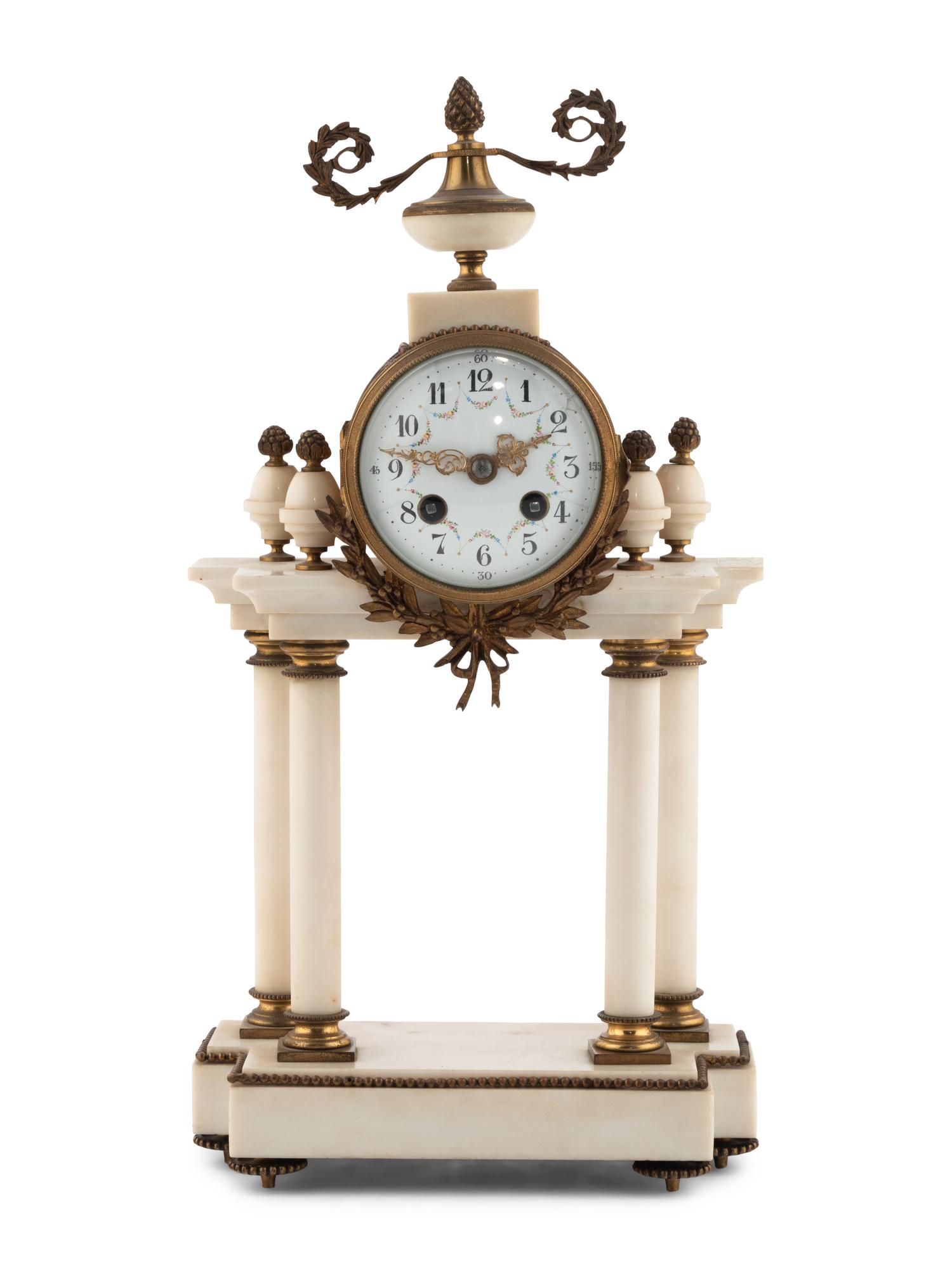 A Continental Marble Mantel Clock