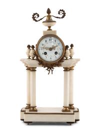 A Continental Marble Mantel Clock