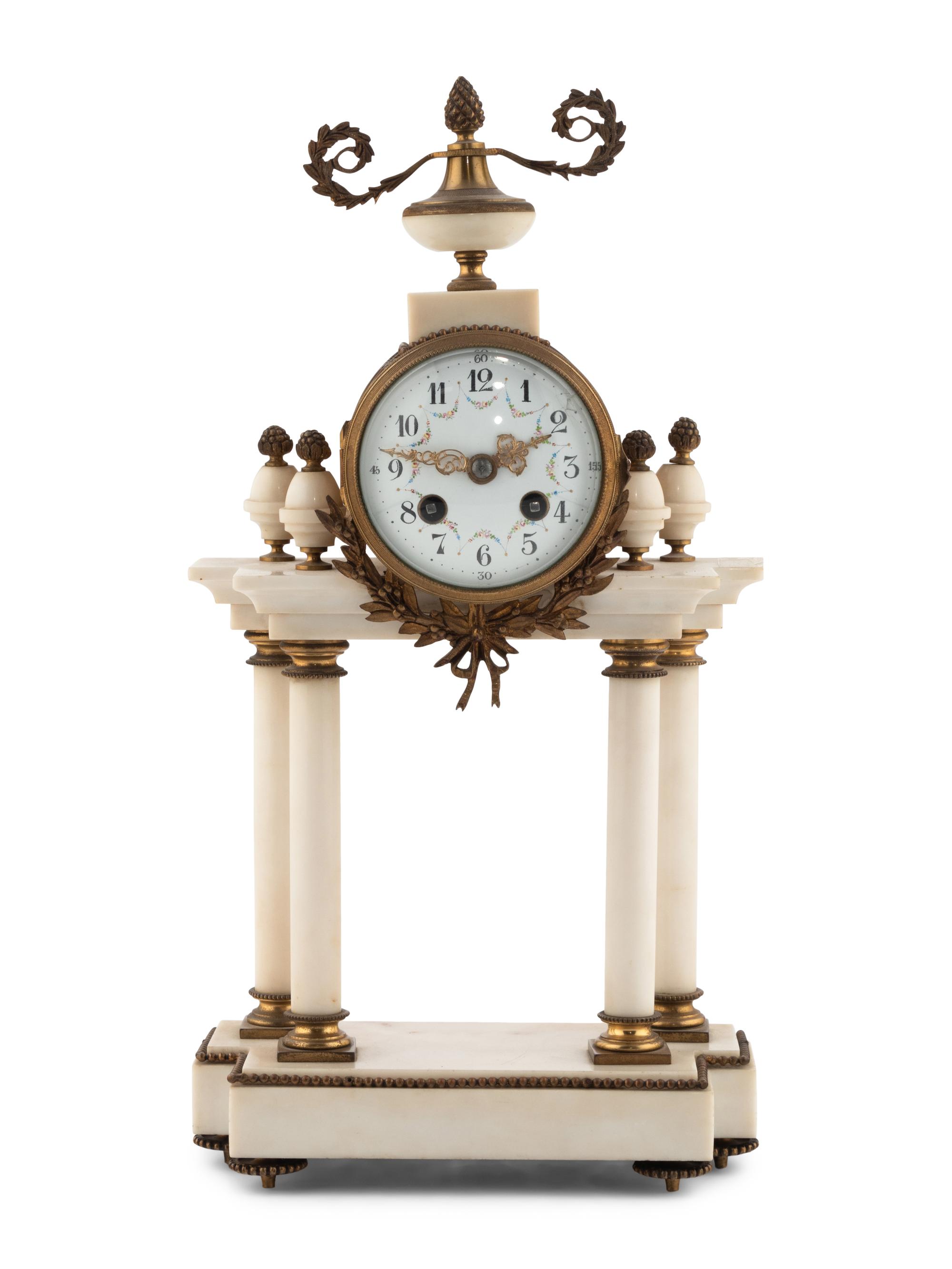 A Continental Marble Mantel Clock