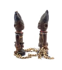 A Pair of Yoruba Twin Ibeji Figures Height 10 1/4 inches. — NIGERIA, PROBABLY MID-20TH CENTURY