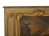 A Louis XVI Style Painted and Parcel Gilt Trumeau Mirror